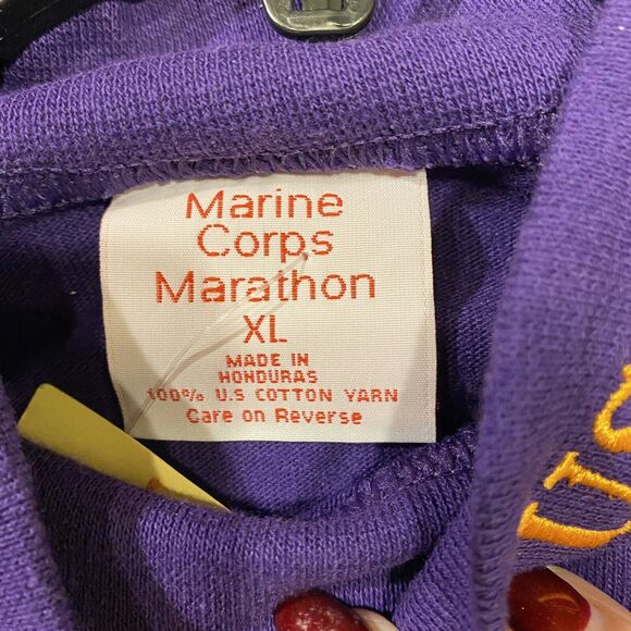 Marine Corps Marathon Shirt 2002 Single Stitch Long Sleeve purple X-Large XL New - Picture 4 of 5